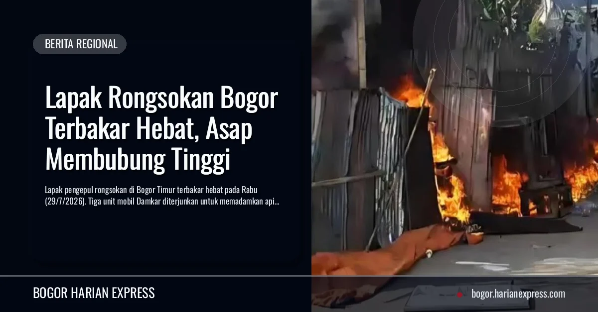 Lapak Rongsokan Bogor Terbakar Hebat, Asap Membubung Tinggi