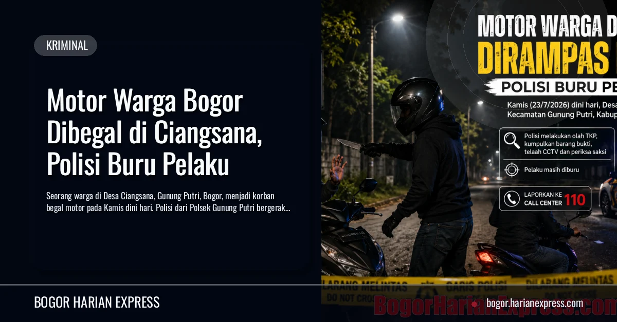 Motor Warga Bogor Dibegal di Ciangsana, Polisi Buru Pelaku