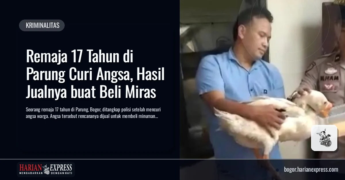Remaja 17 Tahun di Parung Curi Angsa, Hasil Jualnya buat Beli Miras