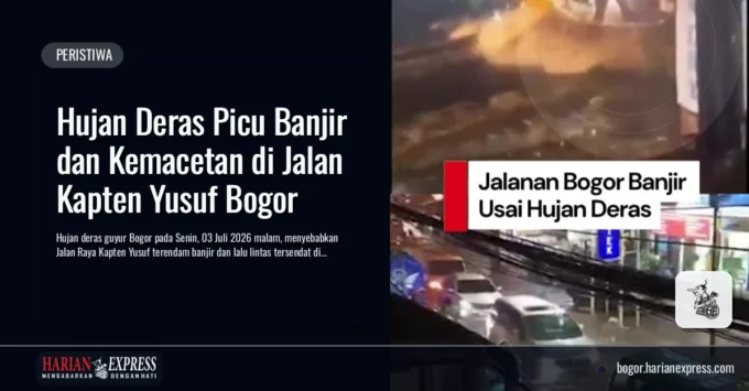 Hujan Deras Picu Banjir dan Kemacetan di Jalan Kapten Yusuf Bogor