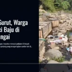 Ciliwung Surut, Warga Bogor Cuci Baju di Tengah Sungai