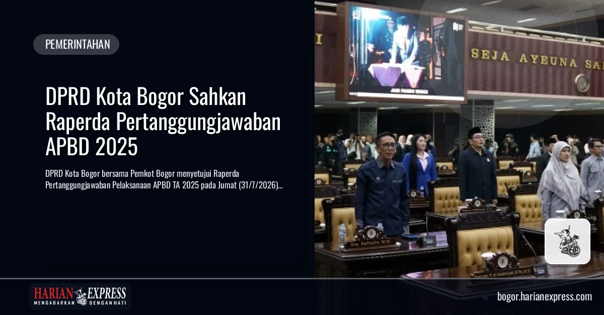DPRD Kota Bogor Sahkan Raperda Pertanggungjawaban APBD 2025