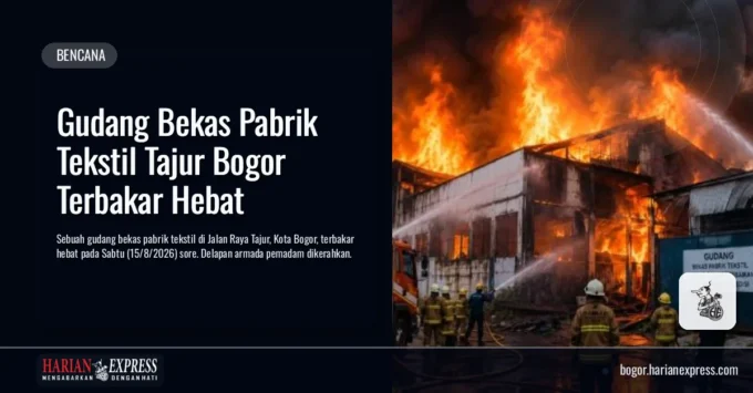 Gudang Bekas Pabrik Tekstil Tajur Bogor Terbakar Hebat