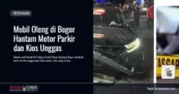 Mobil Oleng di Bogor Hantam Motor Parkir dan Kios Unggas