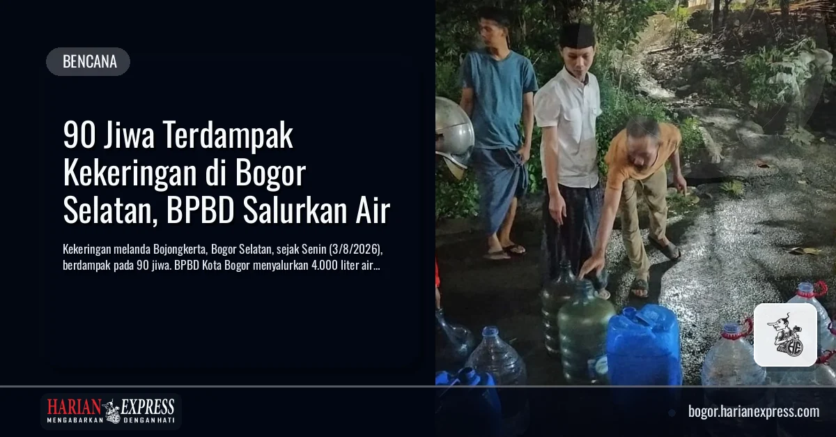 90 Jiwa Terdampak Kekeringan di Bogor Selatan, BPBD Salurkan Air