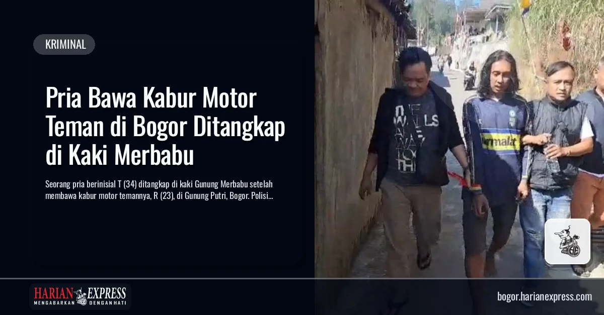 Pria Bawa Kabur Motor Teman di Bogor Ditangkap di Kaki Merbabu