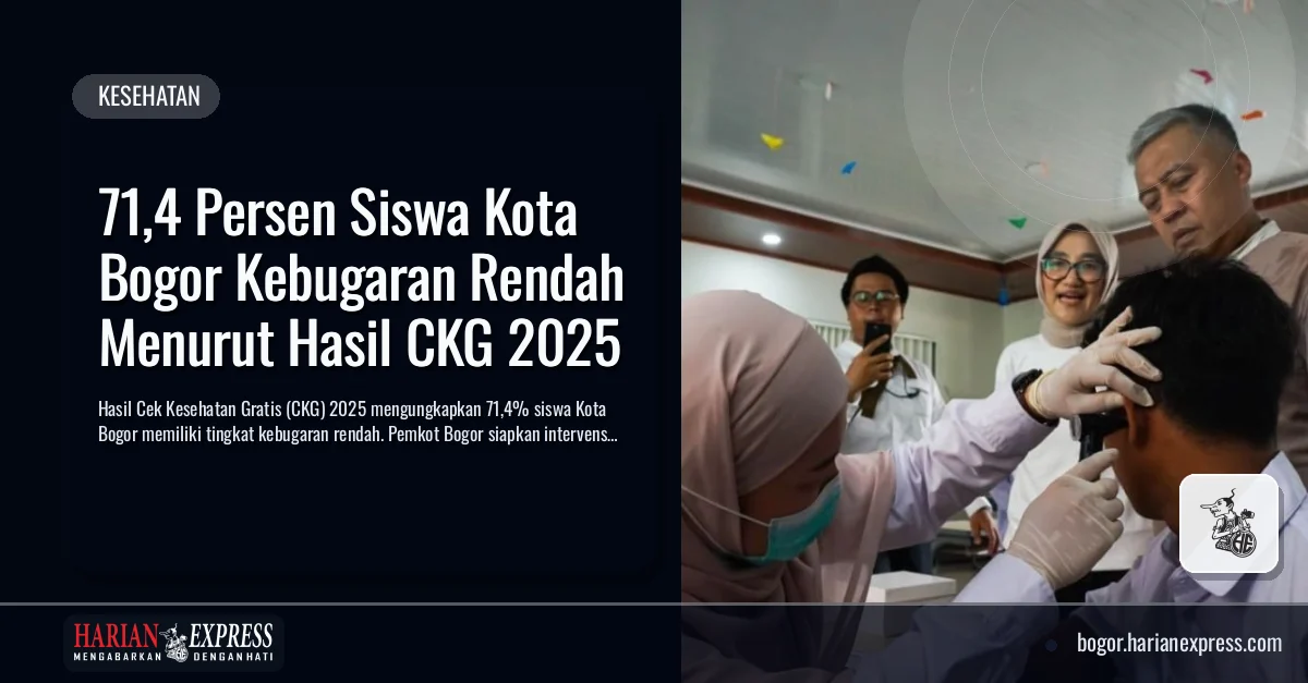 71,4 Persen Siswa Kota Bogor Kebugaran Rendah Menurut Hasil CKG 2025