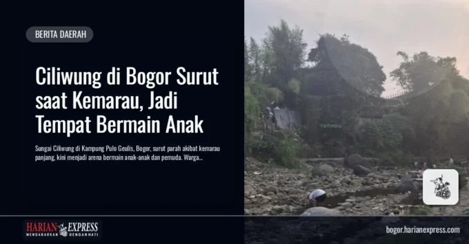 Ciliwung di Bogor Surut saat Kemarau, Jadi Tempat Bermain Anak