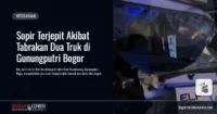 Sopir Terjepit Akibat Tabrakan Dua Truk di Gunungputri Bogor