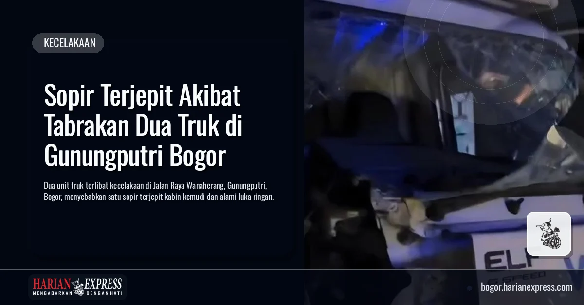 Sopir Terjepit Akibat Tabrakan Dua Truk di Gunungputri Bogor