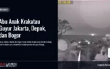 Abu Anak Krakatau Guyur Jakarta, Depok, dan Bogor