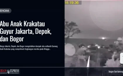 Abu Anak Krakatau Guyur Jakarta, Depok, dan Bogor