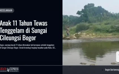 Anak 11 Tahun Tewas Tenggelam di Sungai Cileungsi Bogor