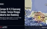 Gempa M 4,3 Guncang Cianjur, Terasa Hingga Jakarta dan Bandung