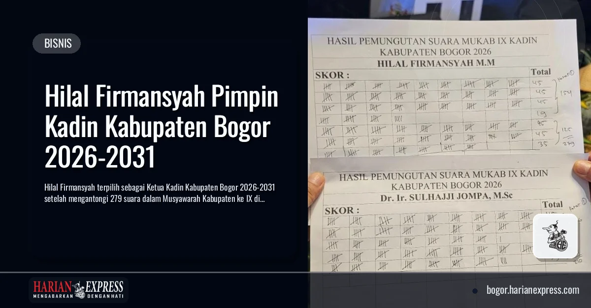 Hilal Firmansyah Pimpin Kadin Kabupaten Bogor 2026-2031