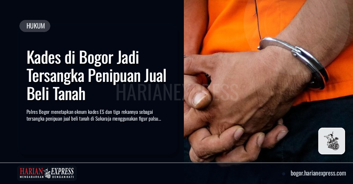 Kades di Bogor Jadi Tersangka Penipuan Jual Beli Tanah
