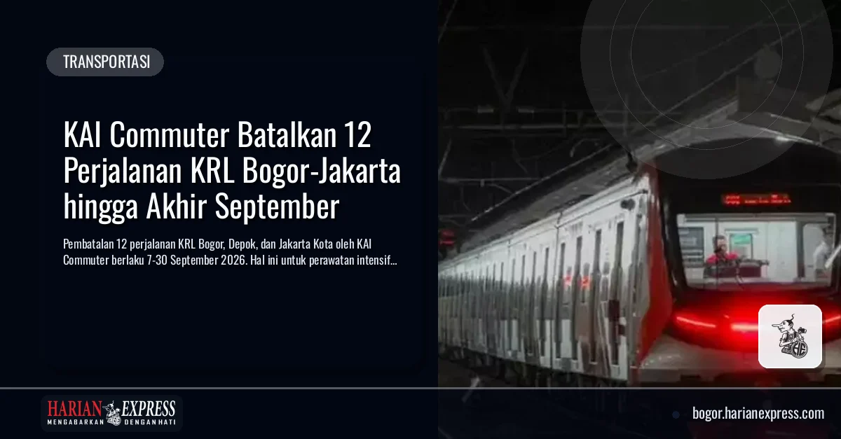 KAI Commuter Batalkan 12 Perjalanan KRL Bogor-Jakarta hingga Akhir September
