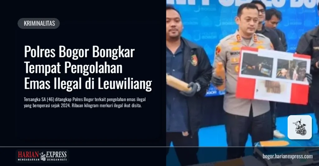Polres Bogor Bongkar Tempat Pengolahan Emas Ilegal di Leuwiliang