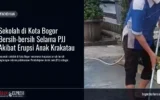 Sekolah di Kota Bogor Bersih-bersih Selama PJJ Akibat Erupsi Anak Krakatau
