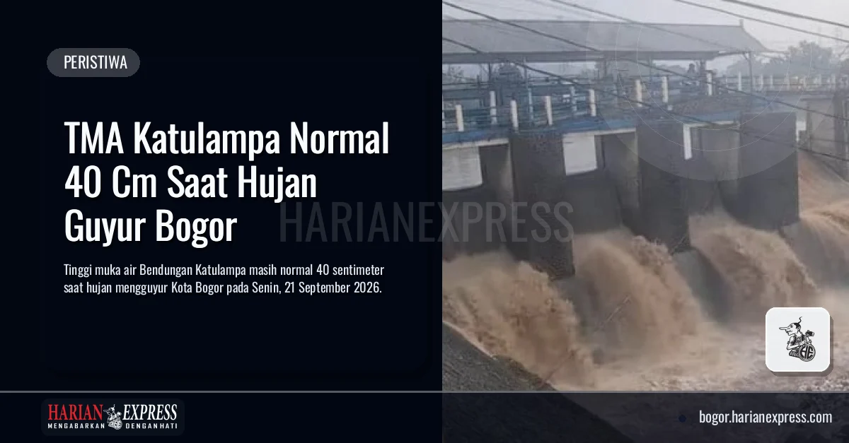 TMA Katulampa Normal 40 Cm Saat Hujan Guyur Bogor