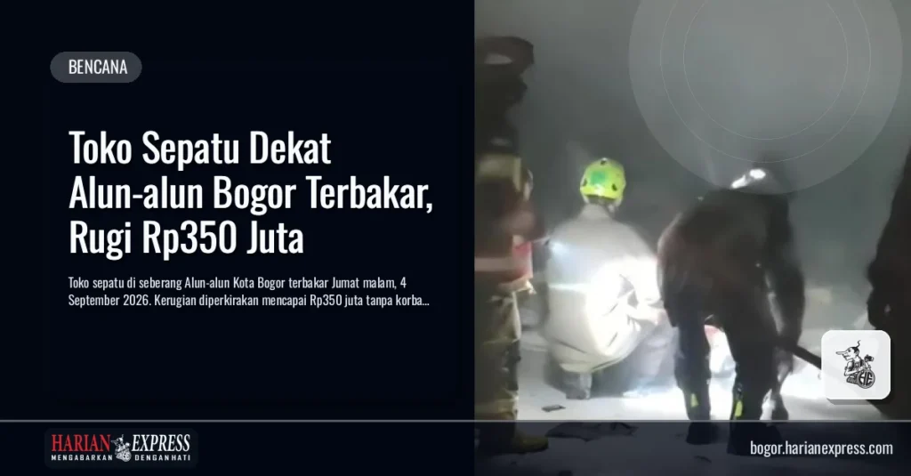 Toko Sepatu Dekat Alun-alun Bogor Terbakar, Rugi Rp350 Juta