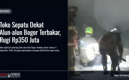 Toko Sepatu Dekat Alun-alun Bogor Terbakar, Rugi Rp350 Juta