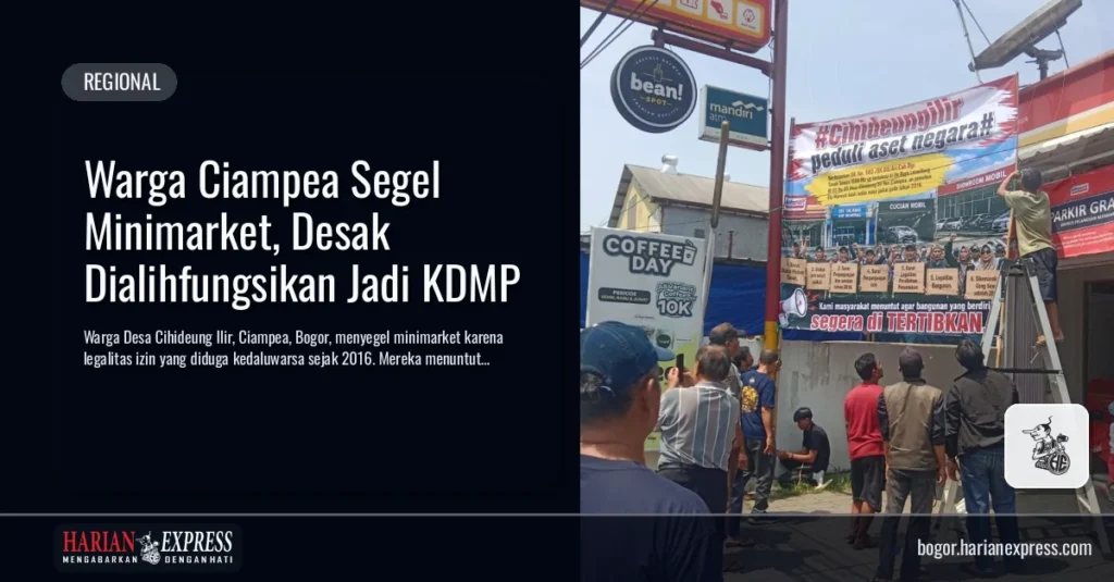 Warga Ciampea Segel Minimarket, Desak Dialihfungsikan Jadi KDMP