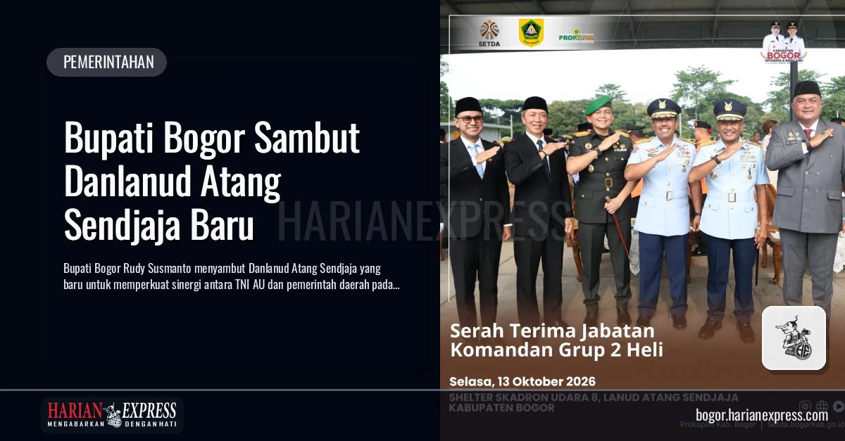 Bupati Bogor Sambut Danlanud Atang Sendjaja Baru