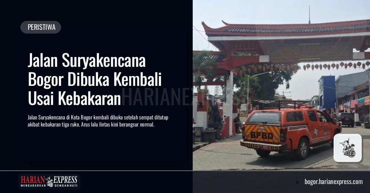 Jalan Suryakencana Bogor Dibuka Kembali Usai Kebakaran