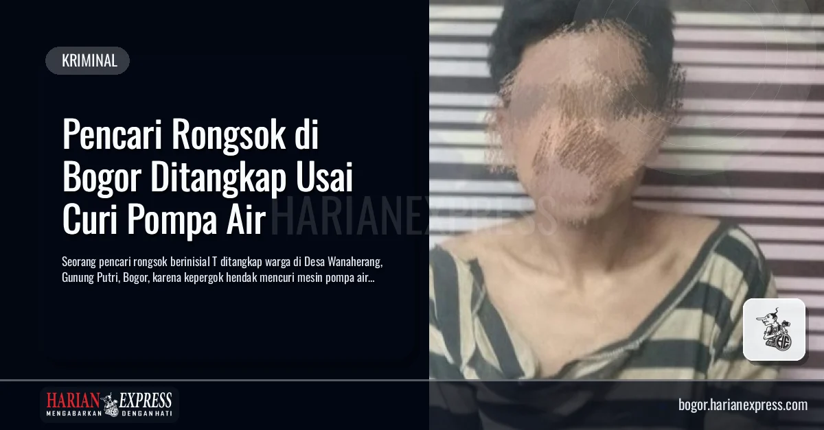 Pencari Rongsok di Bogor Ditangkap Usai Curi Pompa Air