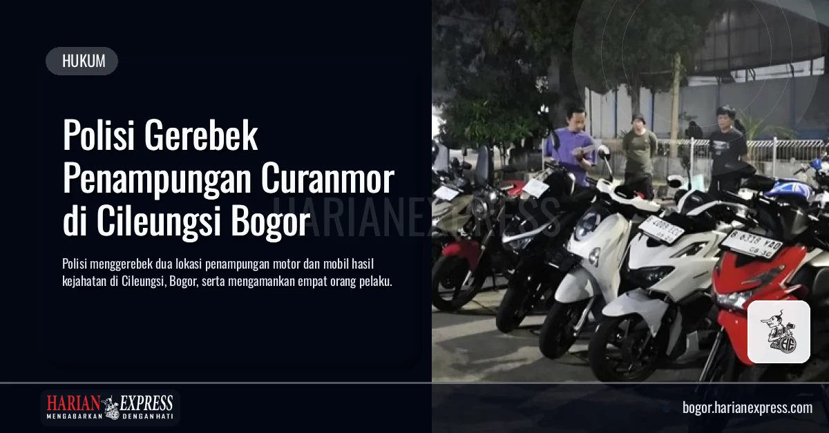 Polisi Gerebek Penampungan Curanmor di Cileungsi Bogor