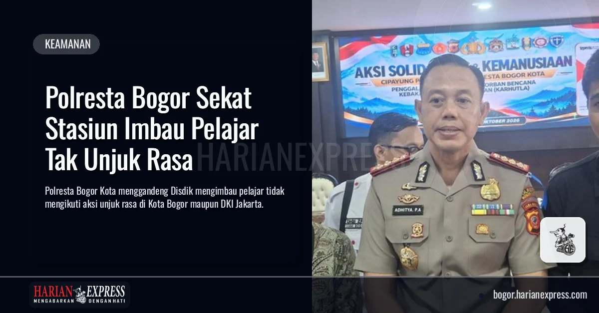 Polresta Bogor Sekat Stasiun Imbau Pelajar Tak Unjuk Rasa