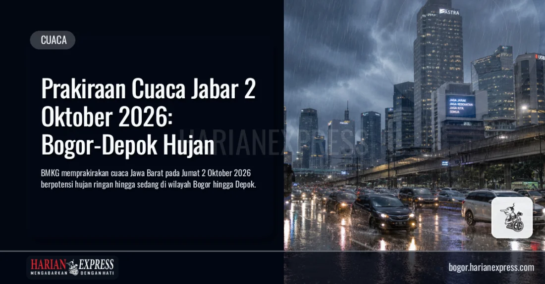Prakiraan Cuaca Jabar 2 Oktober 2026: Bogor-Depok Hujan
