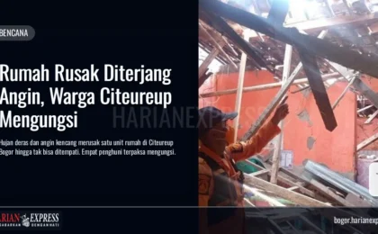Rumah Rusak Diterjang Angin, Warga Citeureup Mengungsi
