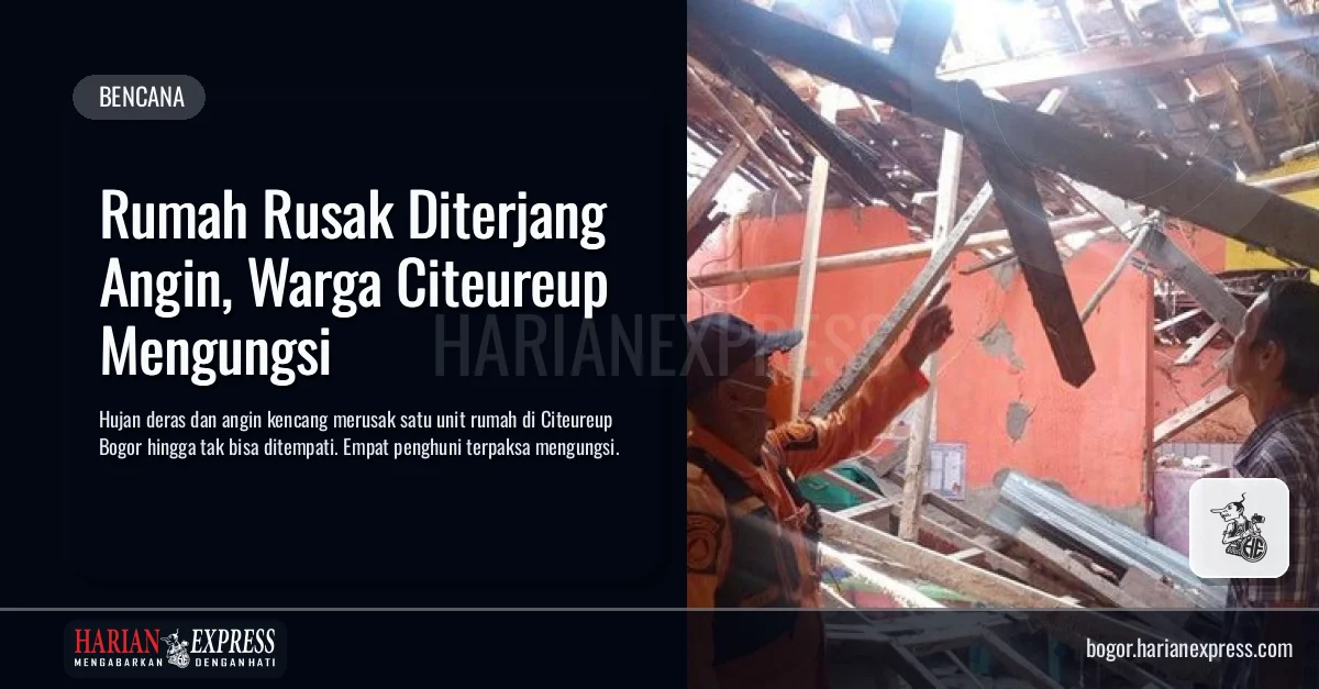 Rumah Rusak Diterjang Angin, Warga Citeureup Mengungsi